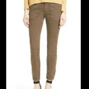 Vince Zip Ankle Utility Skinny Cargo Stretch Pant Dark Willow
